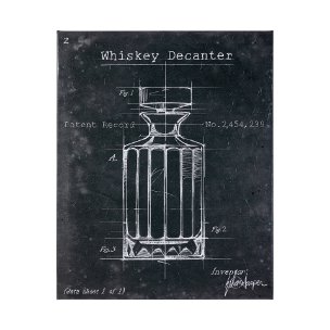 Barware Blueprint VII by Mercana Studio a Hand Embellished Textured Canvas