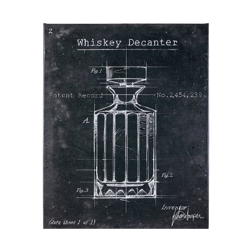 100534-S - Barware Blueprint VII by Mercana Studio a Hand Embellished Textured Canvas