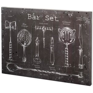 Bar Set by Mercana Studio a Hand Embellished Textured Canvas