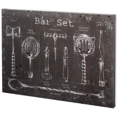 100535-L - Bar Set by Mercana Studio a Hand Embellished Textured Canvas