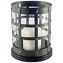 67190 - Oliver Black Metal/Glass Caged Table Candle Holder 