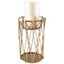 67186 - Othello I Tall Antiqued Brass Metal Table Candle Holder 