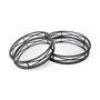 67237 - Piers (Set of 2) Black Metal Mirrored Round Trays