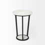 67038 - Bombola I (Small) 15L x 15W White Round Marble Top W/Black Metal Frame Accent Table 