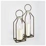 67244 - Kingston II Small Rustic Metal Framed Table Candle Holder 