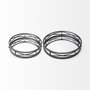 67237 - Piers (Set of 2) Black Metal Mirrored Round Trays
