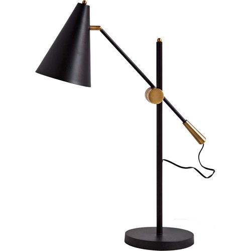65226 - Fragon II(26"H) Black/Gold Metal Adjustable Cone Shade Table Lamp 