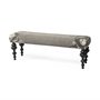 67494 - Alhambra 55L x 14W Upholstered Gray Seat W/Black Wood Legs Accent Bench