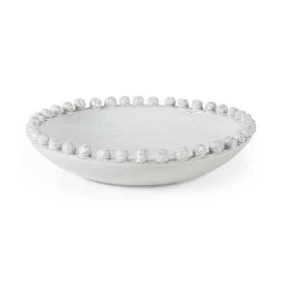 67677 - Basin 16" Round Off-White Glazed Decorative Bowl