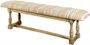 67487 - Greenfield II 59L x 14W Patterned Tan Upholstered Wood Frame Accent Bench