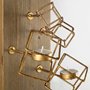 67662 - Salvador I 22H Wood Based Brass Metal Cube Wall Candle Holder