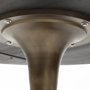 67502-AB - McLeod II 54" Round Brown Solid Wood Top Gold Metal Base Dining Table