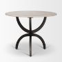 67503-AB - Veneto 40" Round White Marble Top with Black Metal Base Dining Table