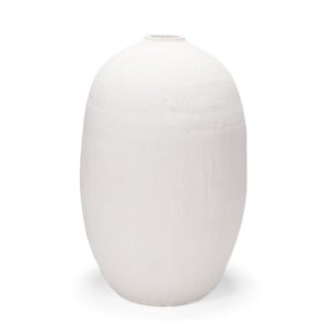 Karakum II Large White Textured Ceramic Vase 