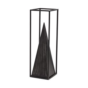 Memphis I (Large) 5L x 5W Black Metal Pyramid In A Square Frame