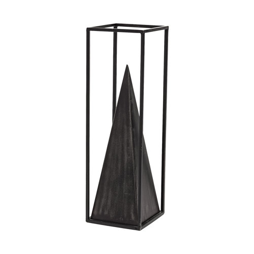 67656 - Memphis I (Large) 5L x 5W Black Metal Pyramid In A Square Frame