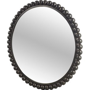 Orbit 43" Round Black Metal Ball Frame Mirror