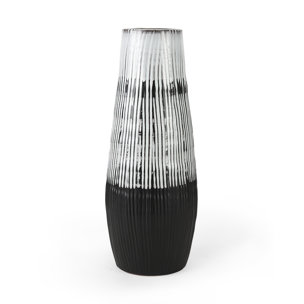Tanami I Tall Dark Brown/White Ceramic Vase 