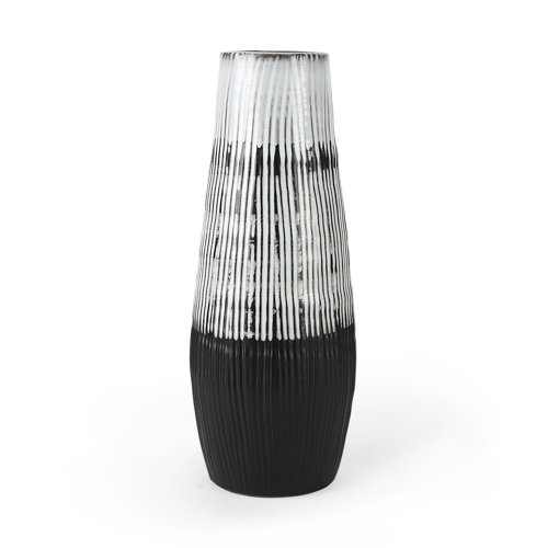 67672 - Tanami I Tall Dark Brown/White Ceramic Vase 