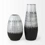 67673 - Tanami II Short Dark Brown/White Glazed Ceramic Vase
