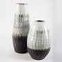 67673 - Tanami II Short Dark Brown/White Glazed Ceramic Vase