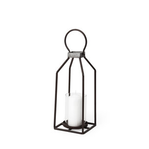 Kingston II Small Rustic Metal Framed Table Candle Holder 