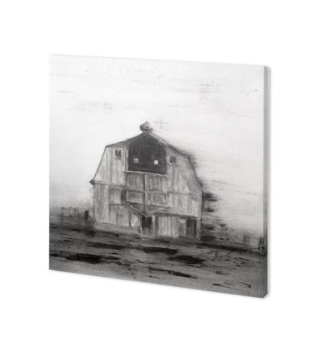 100723-S - Barn House in Wind II by Mercana Studio a Hand Embellished Textured Canvas