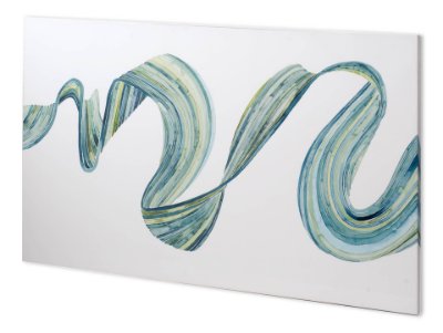 100829-L - Ribbon Stream I by Grace Popp a Hand Embellished Textured Canvas