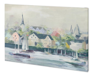 Home Port II by Mercana Studio a Hand Embellished Textured Canvas