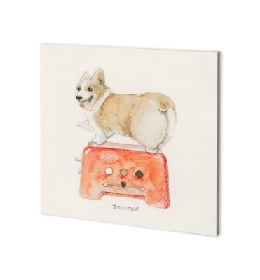 100875-S - Corgi's Backery II by Mercana Studio a Hand Embellished Textured Canvas