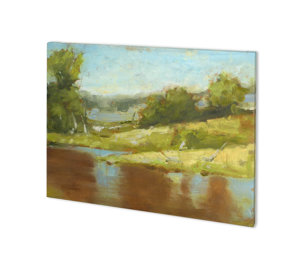Muddy River I by Ethan Harper a Hand Embellished Textured Canvas