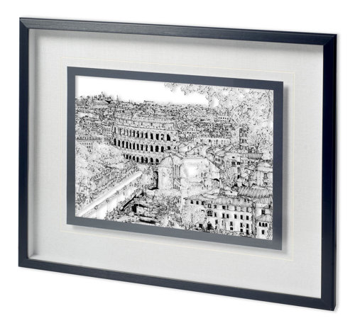 11864 - Tour of Europe III by Melissa Wang a Hand Embellished Textured Framed Art Print Matted under Glass