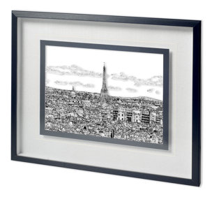 Tour of Europe II by Melissa Wang a Hand Embellished Textured Framed Art Print Matted under Glass