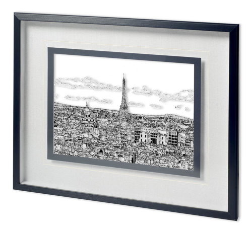 11863 - Tour of Europe II by Melissa Wang a Hand Embellished Textured Framed Art Print Matted under Glass