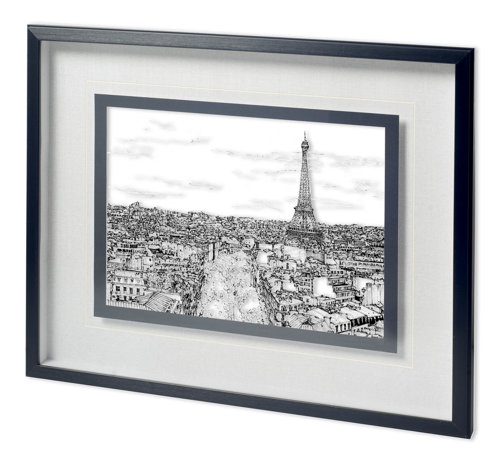 11862 - Tour of Europe I by Melissa Wang a Hand Embellished Textured Framed Art Print Matted under Glass