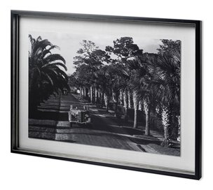 On The Avenue - Hand Embellished Textured Framed Photo Art Print Matted under Glass