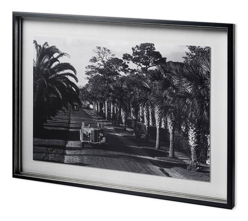 11837 - On The Avenue - Hand Embellished Textured Framed Photo Art Print Matted under Glass