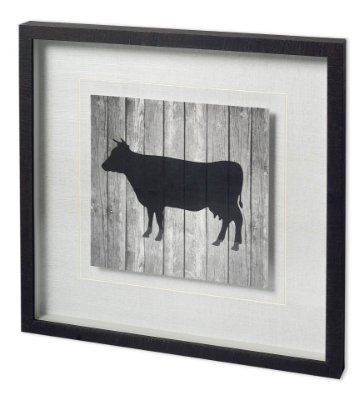 11835 - BARN COW by TANDI VENTER a Hand Embellished Textured Framed Art Print Matted under Glass