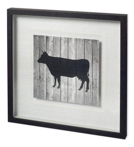 11835 - BARN COW by TANDI VENTER a Hand Embellished Textured Framed Art Print Matted under Glass