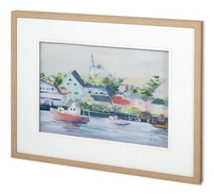 Home Port I by Mercana Studio a Hand Embellished Textured Framed Art Print Matted under Glass