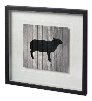 11836 - BARN SHEEP by TANDI VENTER a Hand Embellished Textured Framed Art Print Matted under Glass