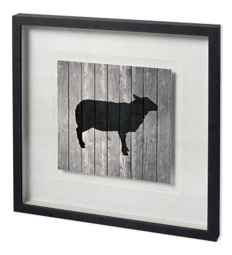 11836 - BARN SHEEP by TANDI VENTER a Hand Embellished Textured Framed Art Print Matted under Glass