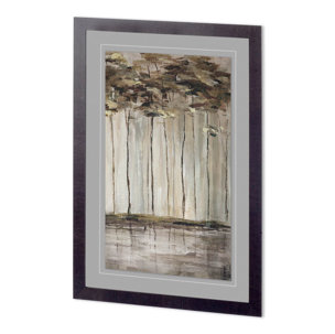 Bank of Birch III by Mercana Studio a Hand Embellished Textured Framed Art Print Matted under Glass