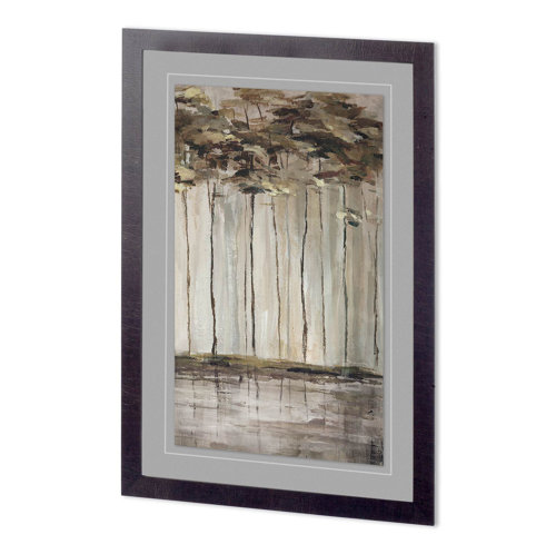 11588 - Bank of Birch III by Mercana Studio a Hand Embellished Textured Framed Art Print Matted under Glass