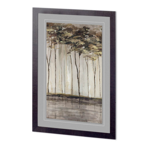 11587 - Bank of Birch II by Mercana Studio a Hand Embellished Textured Framed Art Print Matted under Glass