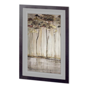 Bank of Birch I by Mercana Studio a Hand Embellished Textured Framed Art Print Matted under Glass
