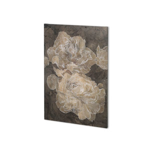 Weaved Peony I by Mercana Studio a Hand Embellished Textured Canvas
