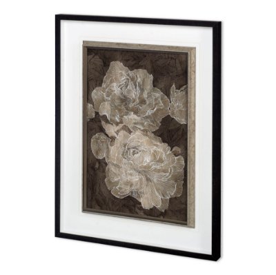 12014 - Weaved Peony I by Mercana Studio a Hand Embellished Textured Framed Art Print Matted under Glass