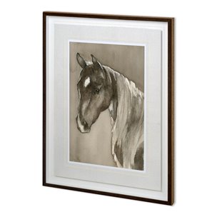 Horse Portrait II by Mercana Studio a Hand Embellished Textured Framed Art Print Matted under Glass