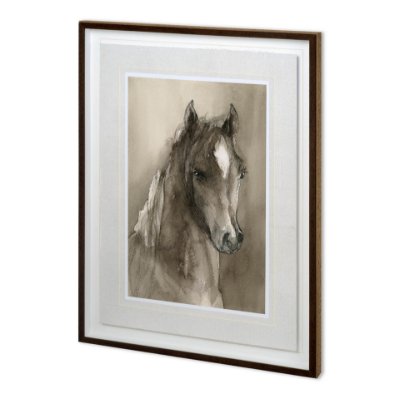 11990 - Horse Portrait I by Mercana Studio a Hand Embellished Textured Framed Art Print Matted under Glass